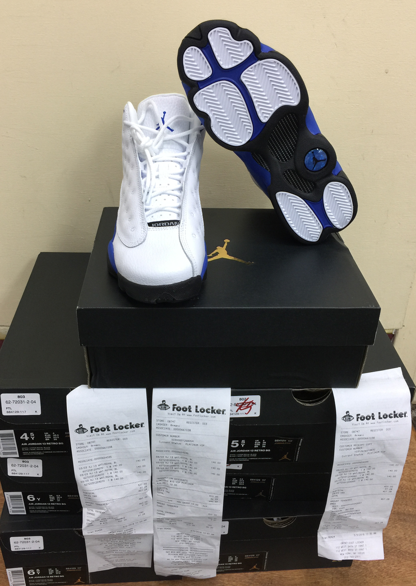 retro 13 white royal blue 2018